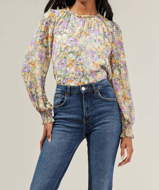 Sugarlips - Liane Floral Long Sleeve Blouse