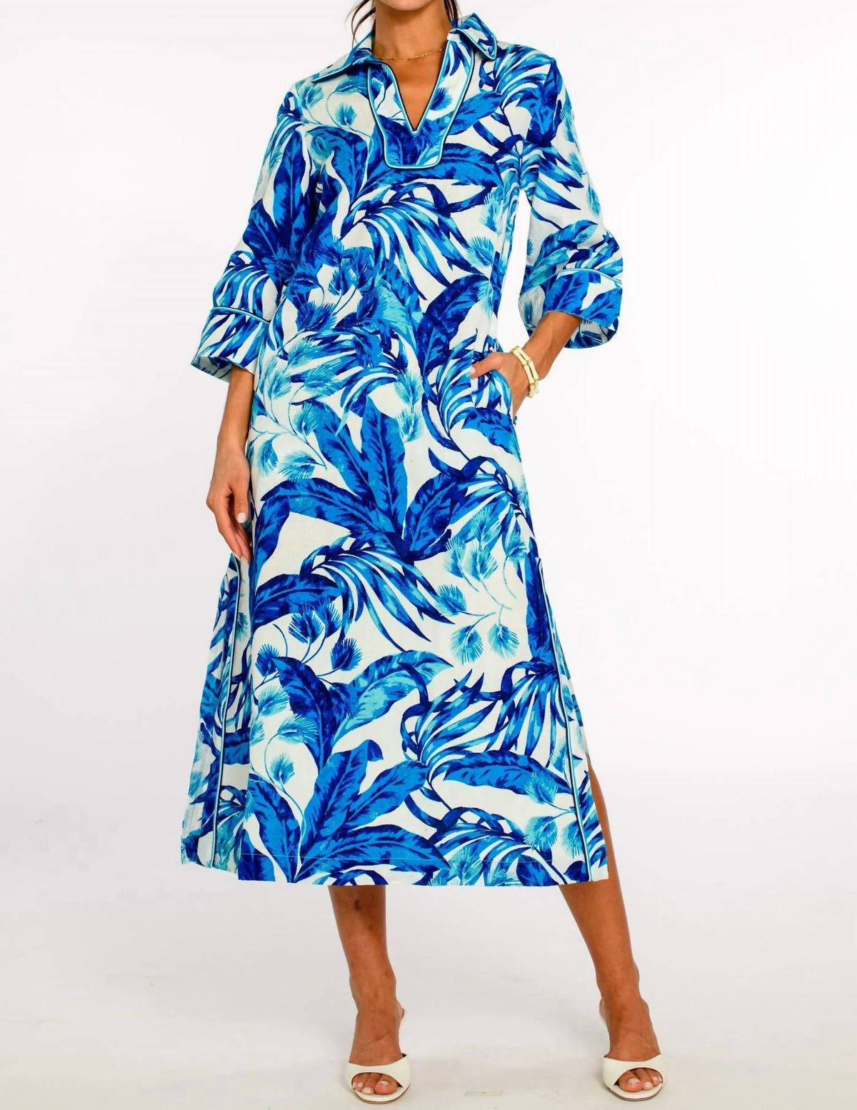 Elizabeth James The Label - Talia Collared V-neck Dress