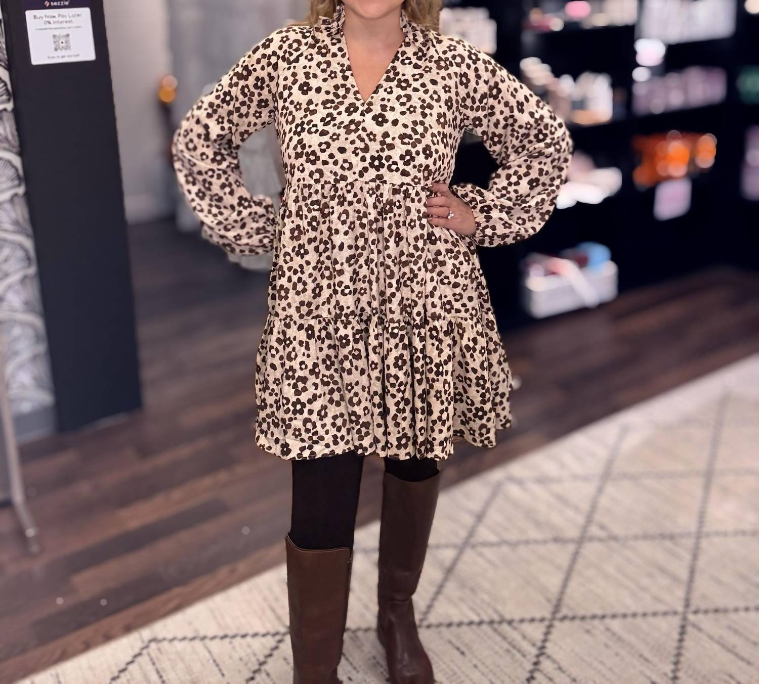 Carole Christian - Floral Print Tiered Dress