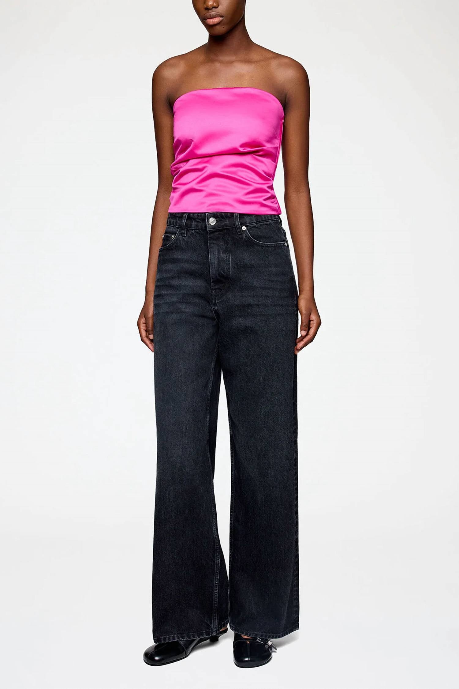 Ganni - Duchesse Satin Bandeau Top