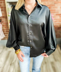 Glam - Midnight Buttoned Blouse