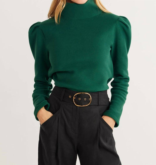 Dudley Stephens - Palmer Puff Sleeve Vello Fleece Turtleneck Top