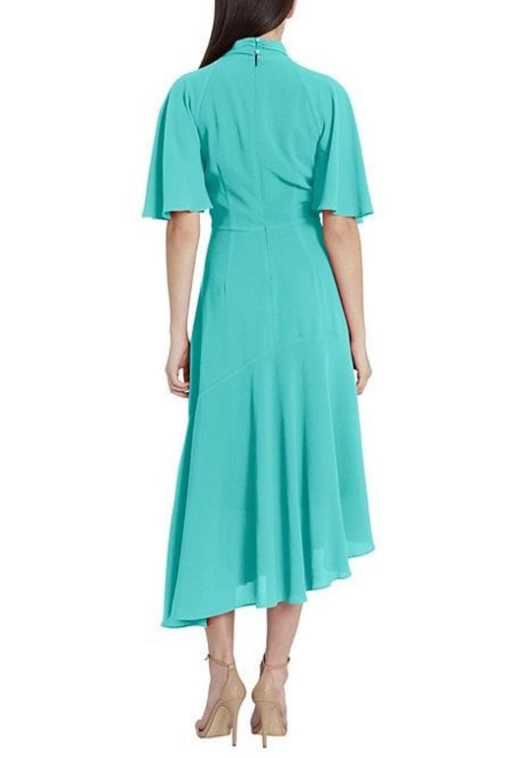 Maggy London - Twist Mock Neck Flutter Sleeve Midi Dress