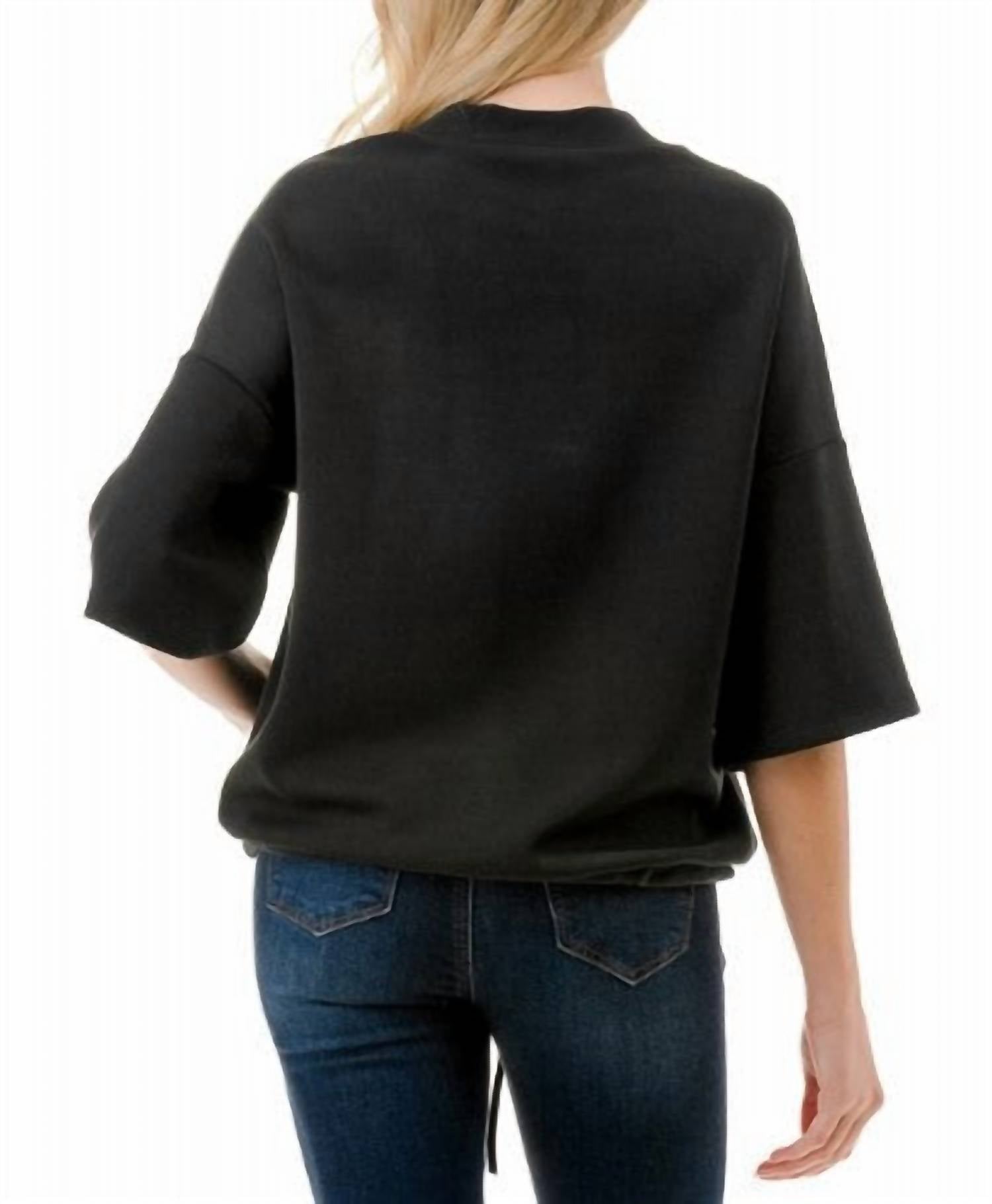Ariella - Drawstring Short Sleeve Knit Top