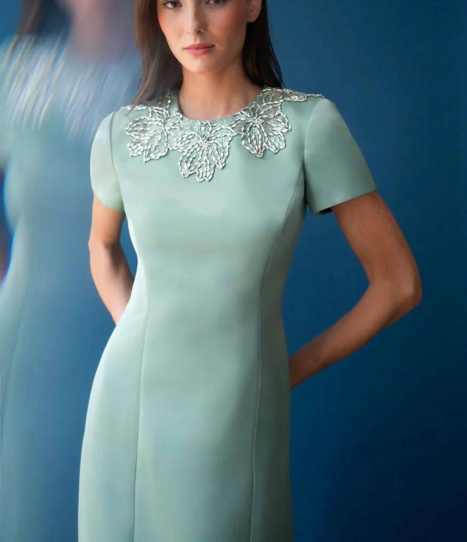 Theia - Sorelia Floral Beaded Gown
