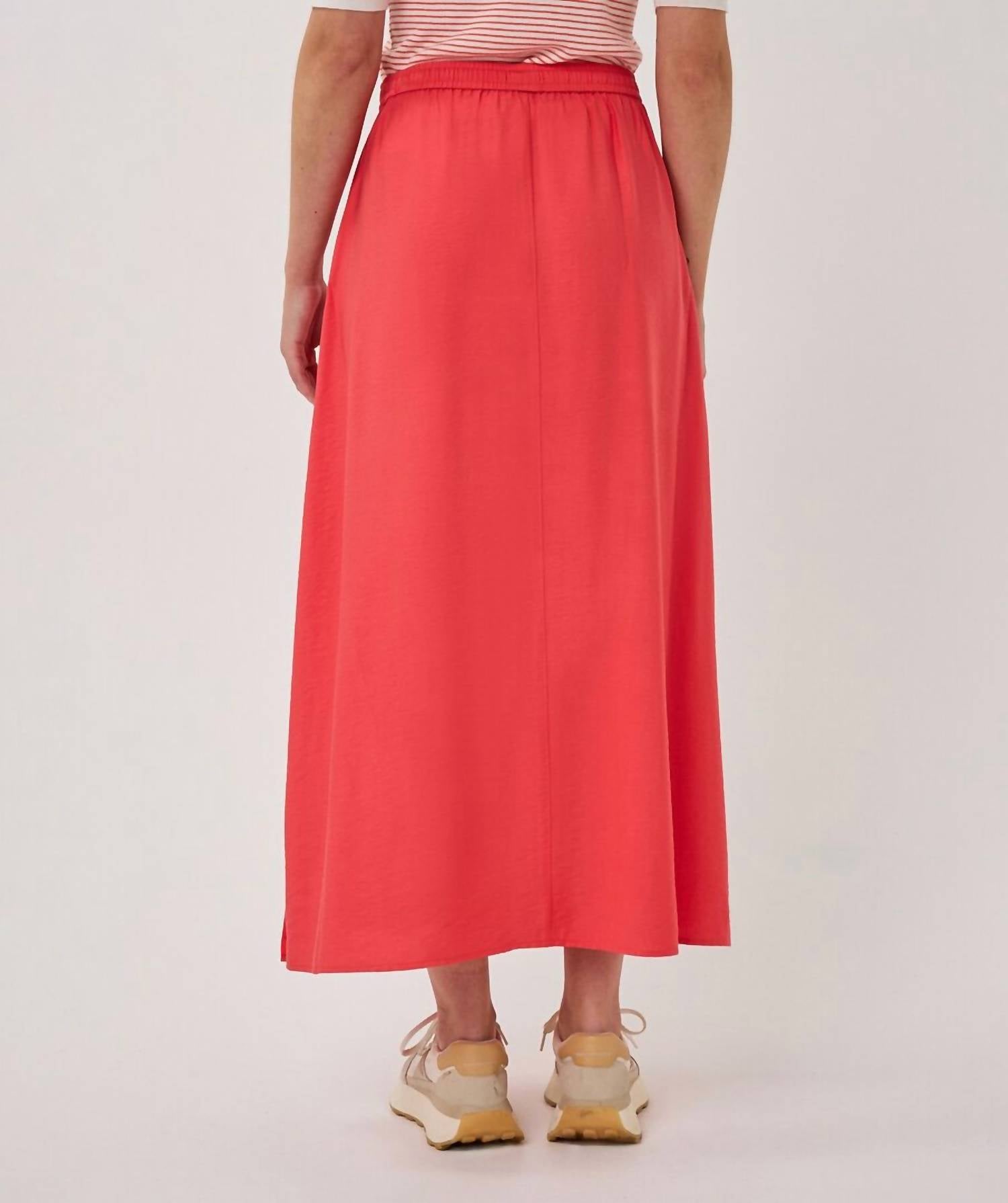 Esqualo - ELASTIC WAIST SLUB LONG SKIRT