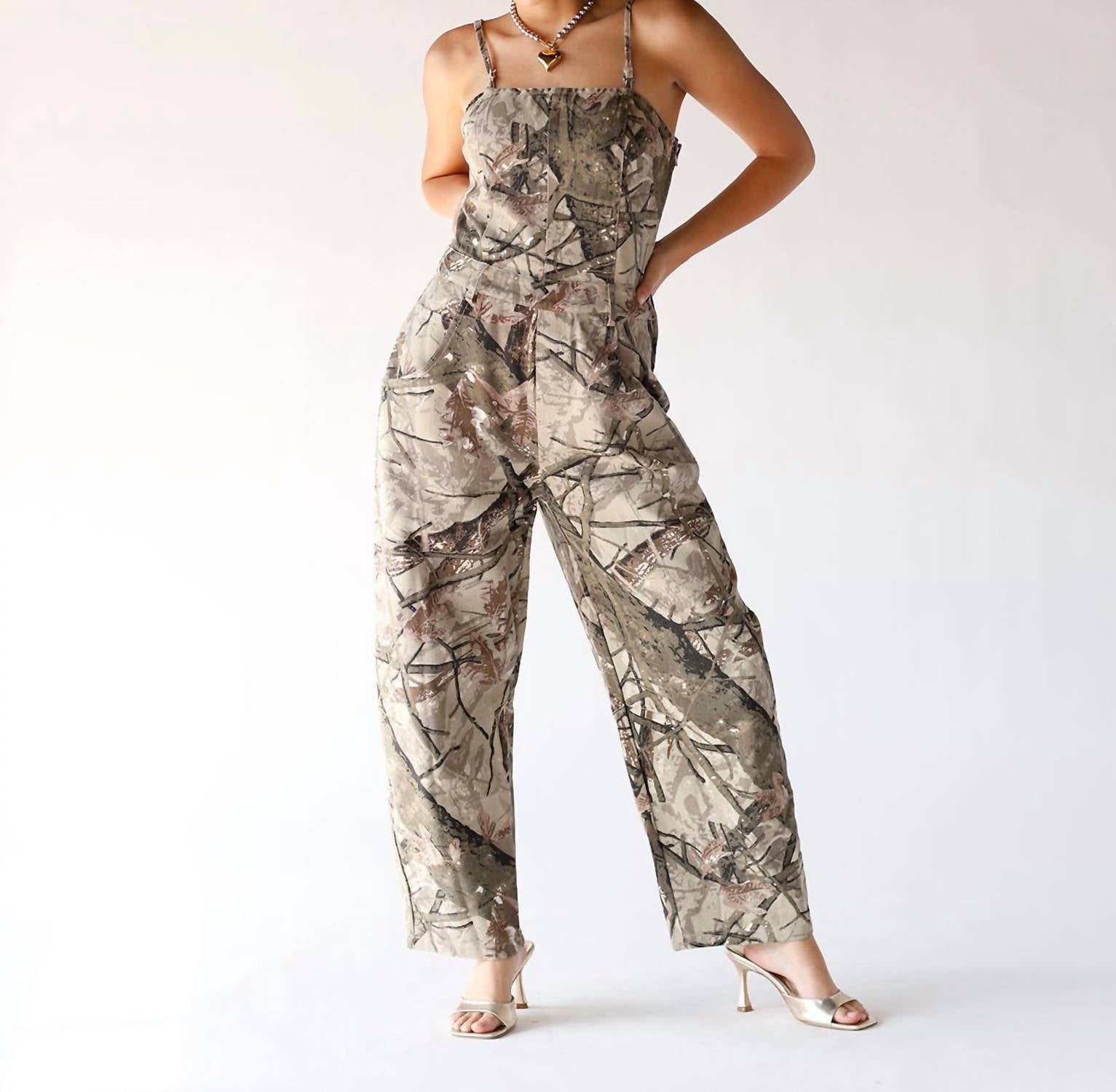 Davi & Dani - CAMO DENIM JUMPSUIT