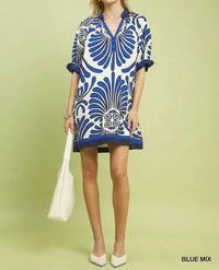 Umgee - Mix Printed V-Neck Dress