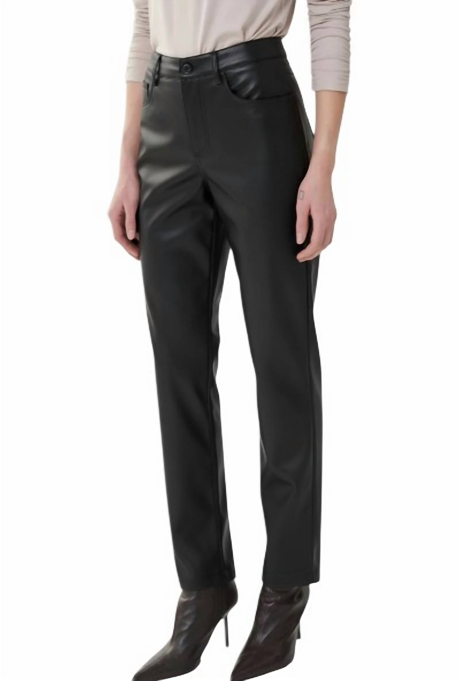 Joseph Ribkoff - Faux Leather Straight Pants