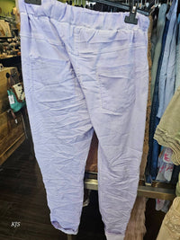 Made In Italy - Women's Embroidered Italian Crinkle Joggers