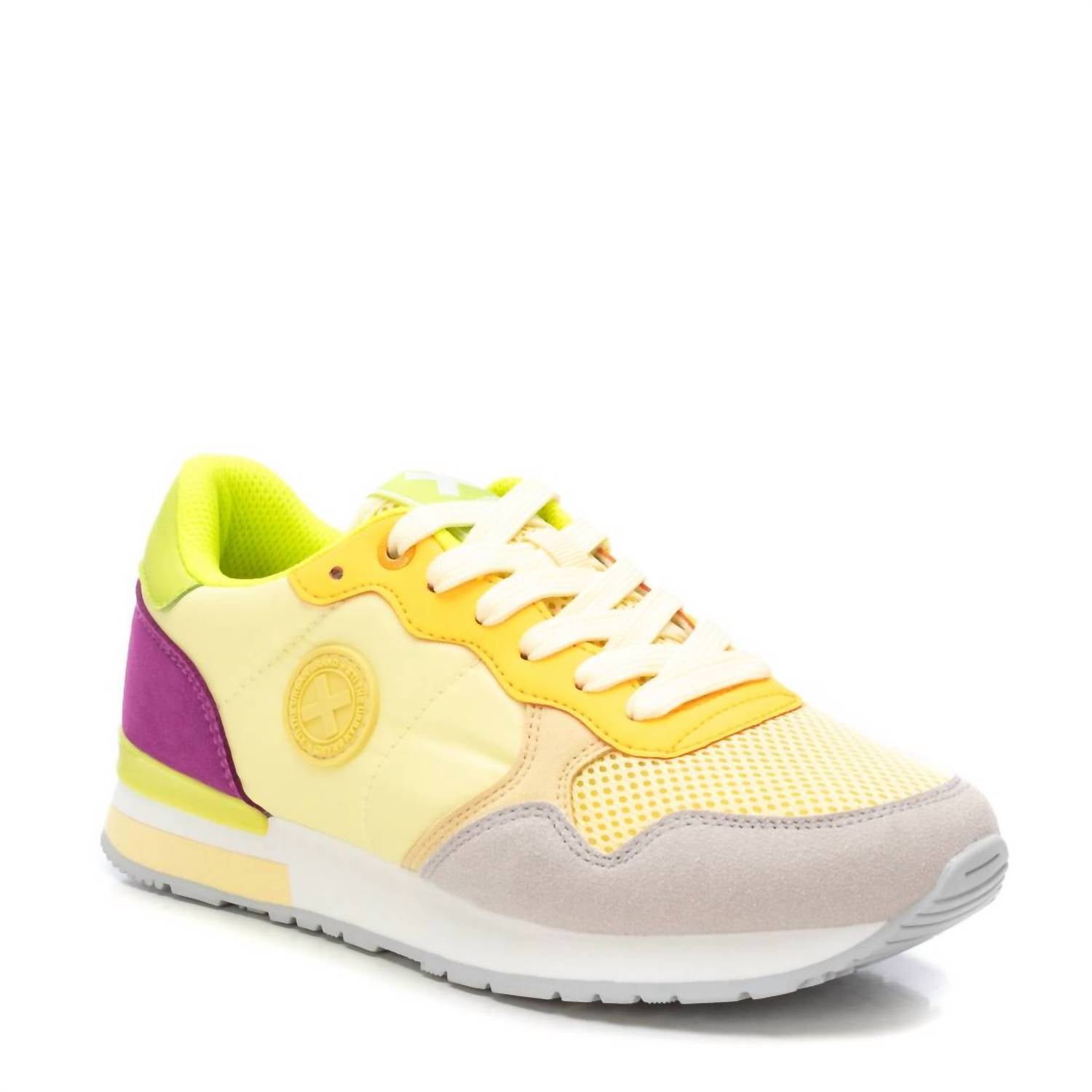 Xti Women's Lace Up Trainer Sneakers in yellow - women's sneaker