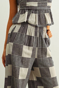 Miou Muse - Gingham Patch Effect Pants