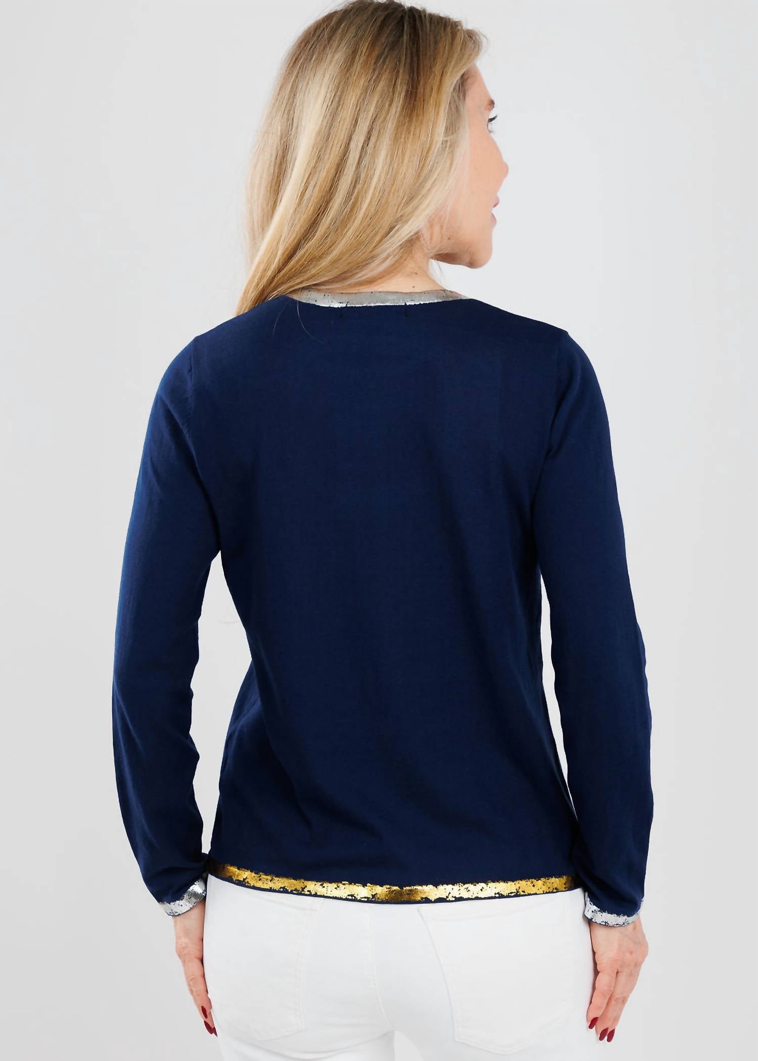 Peace Of Cloth - Sasha Long Sleeve Crew Top With Foil