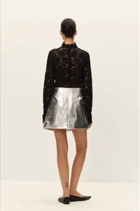 Elodie - Tau Leather Mini Skirt
