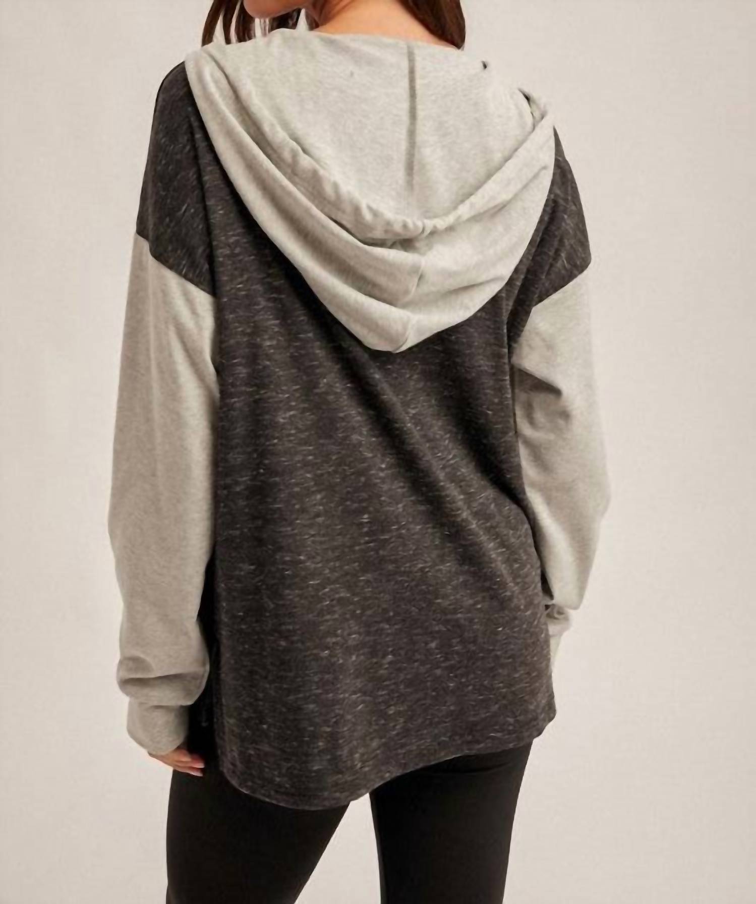 Hem & Thread - Color Block Hooded Sweatshirt