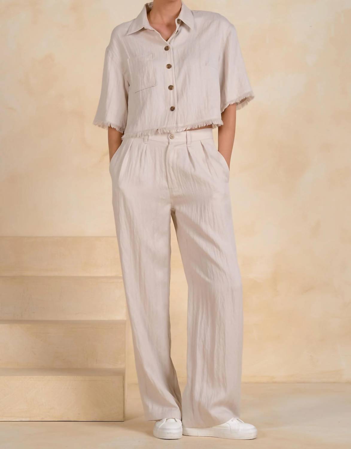 Elan - High Waist Pleated Trousers