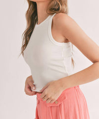 Sadie & Sage - Marshmallow Racerback Crop Tank