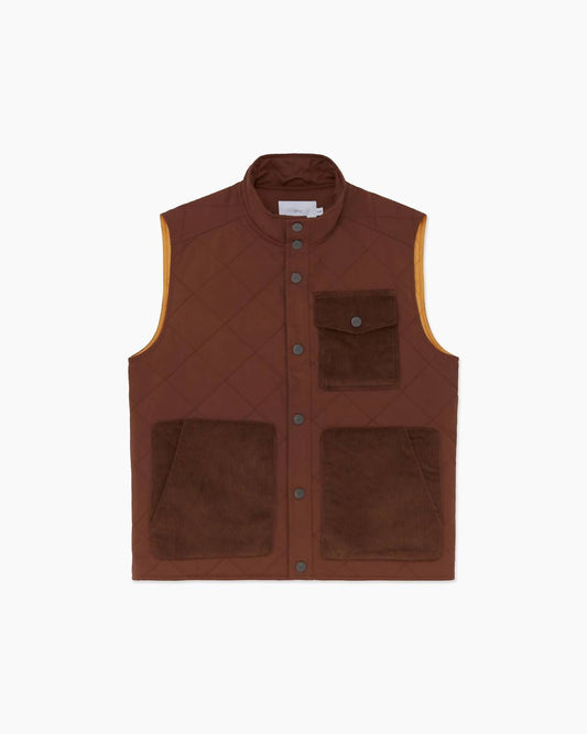 MEN'S QUILTED TWILL VEST