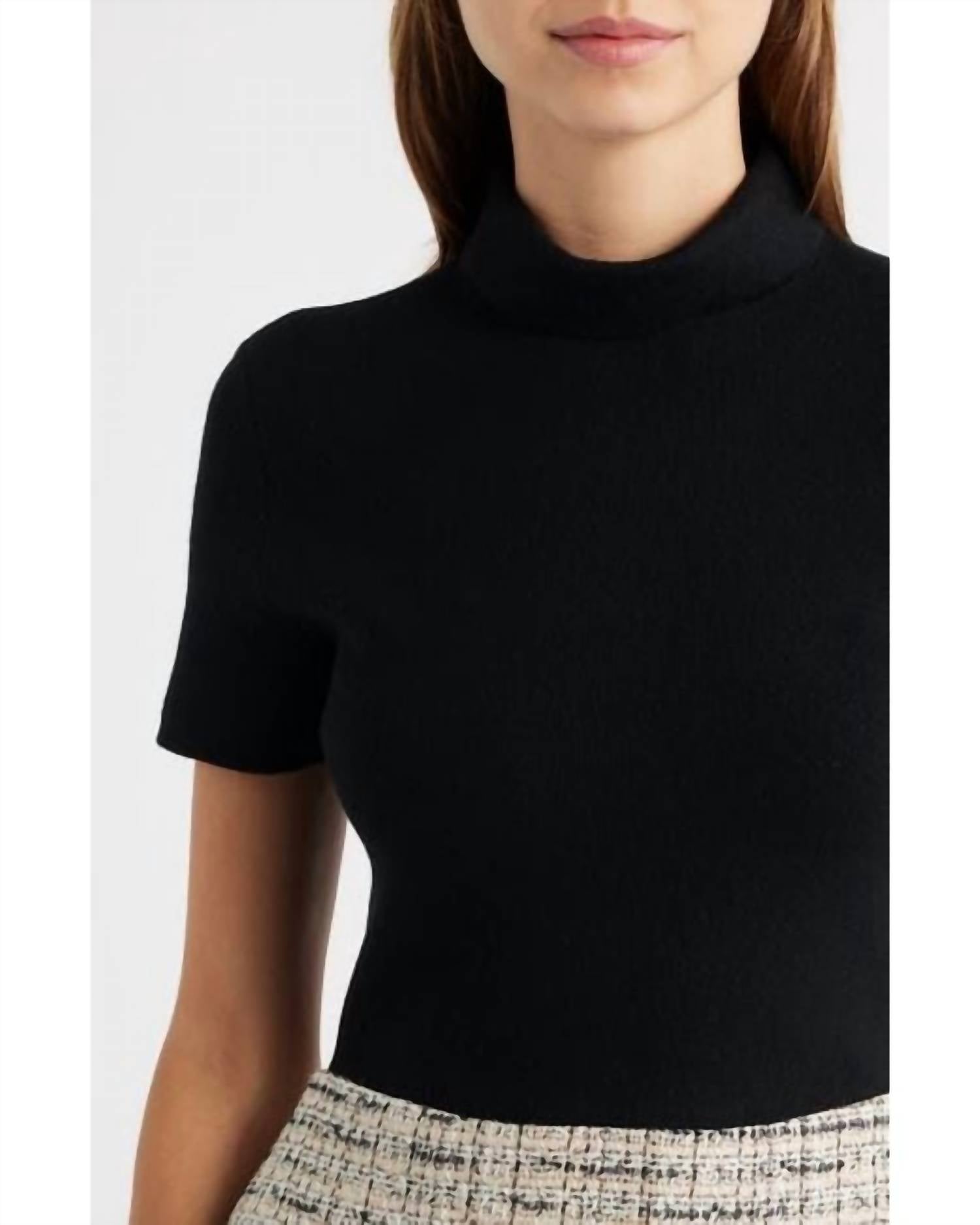 Theory - Short-sleeve Combo Mini Dress