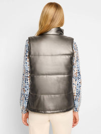 Nic + Zoe - Metallic Faux Puffer Vest