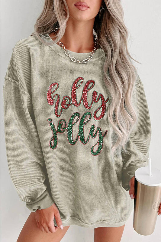 Lovesoft - Holly Jolly Corded Pullover Sweatshirt