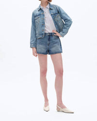Bayeas - Mid Rise Rigid Denim Shorts