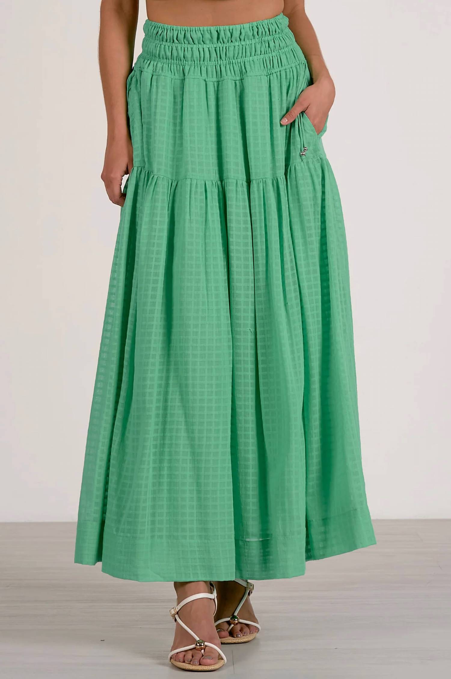 Elan - Linen Summer Maxi Skirt