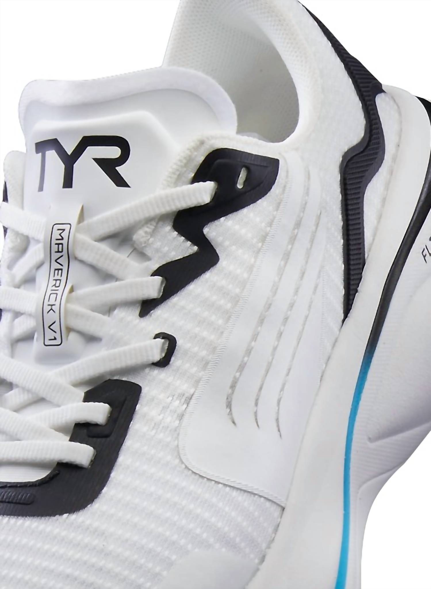 TYR Men's Maverick V1 Runner Shoe in white aqua - men's shoe - view 4