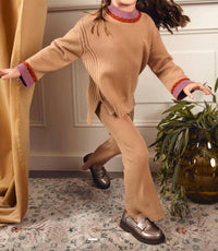 Abel & Lula Knit Pant Set in camel - item