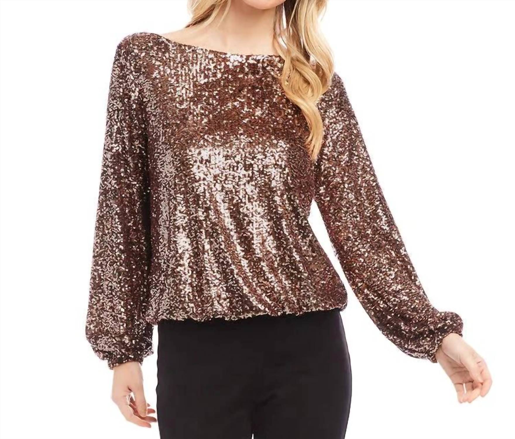 Karen Kane - Sora Sequin Boatneck Top