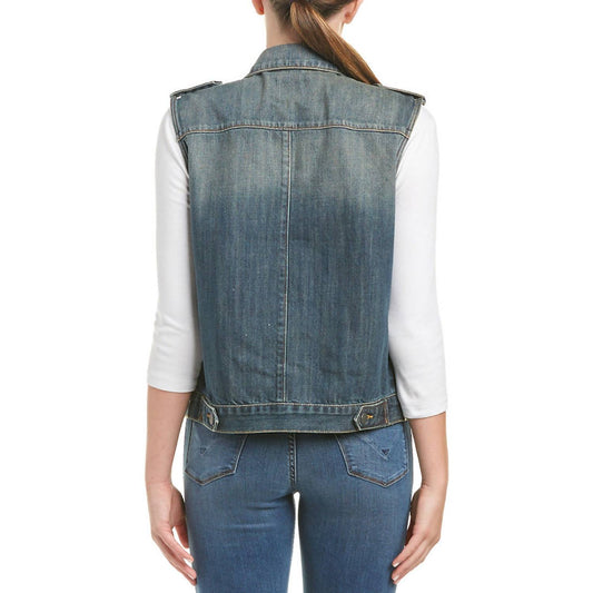 Womens Distressed Denim Vest