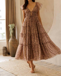 Storia - Tilly Tie Front Midi Dress