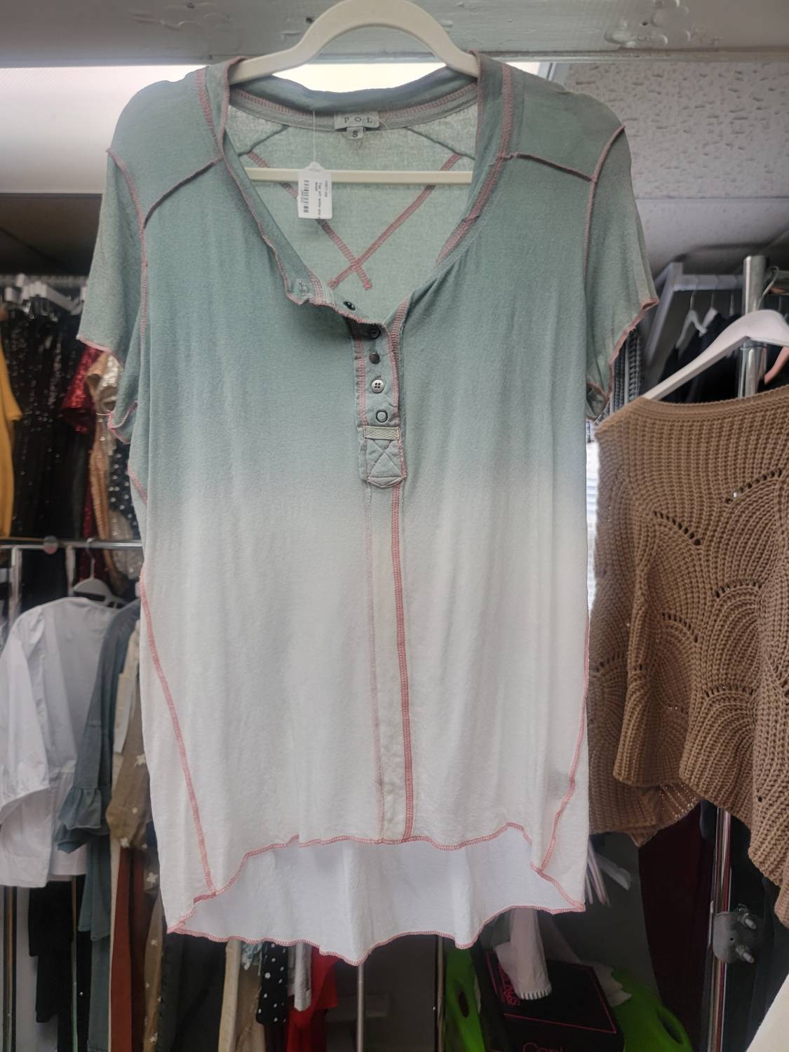 Pol - Women's Ombre Short Sleeve Top