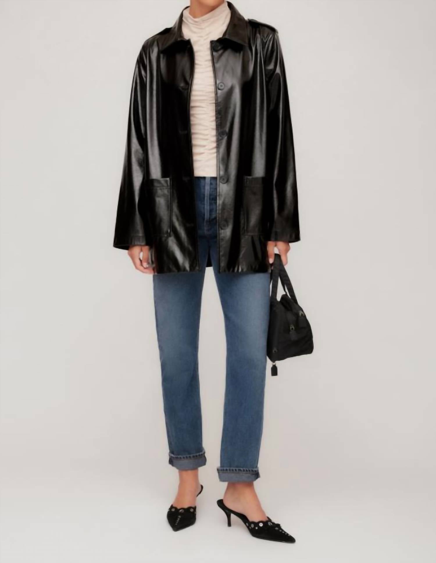 Fifteen Twenty - Janet Faux Patent Leather Jacket