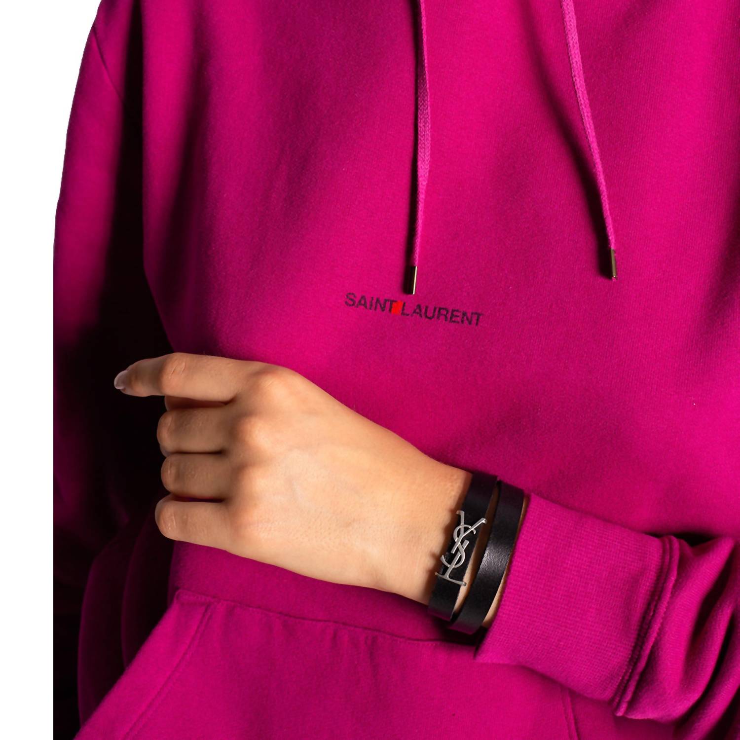 Saint Laurent - Women's Monogram Leather Bracelet