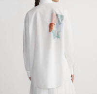 Lafayette 148 - Painter's Palette Print Cotton Poplin Oversized Shirt