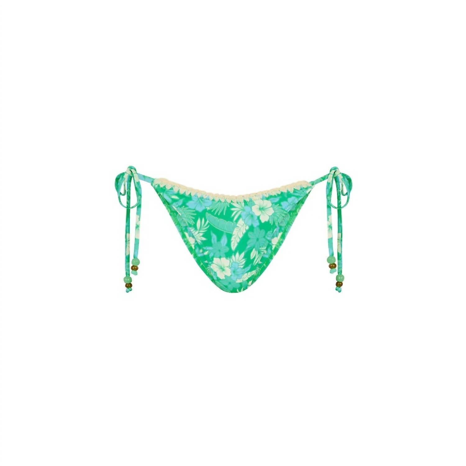 Kulani Kinis Crochet dip cheeky tie Bikini Bottom in barefoot breeze - women's swimwear - detail view