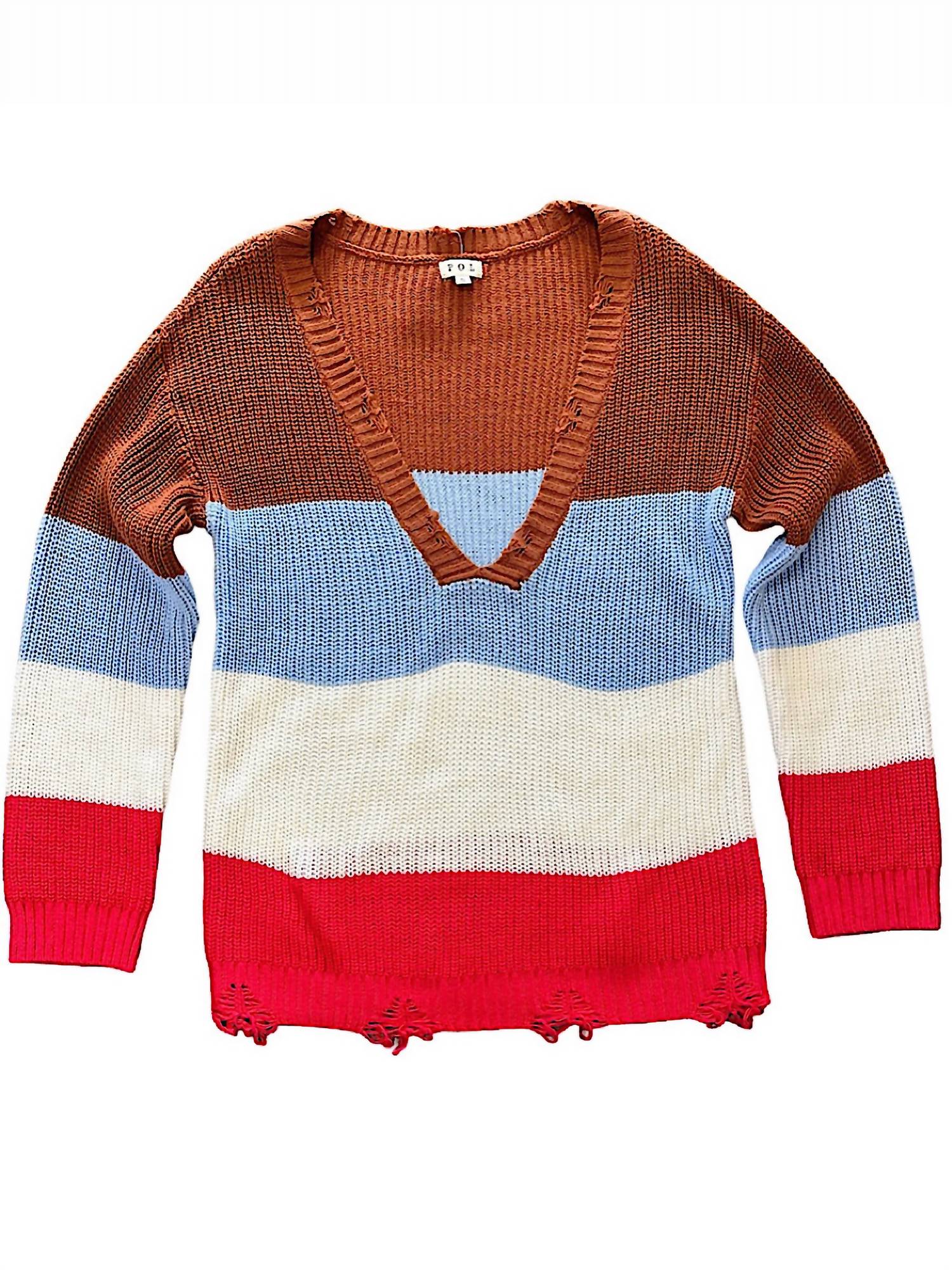 Pol - Women's Distressed Sweater