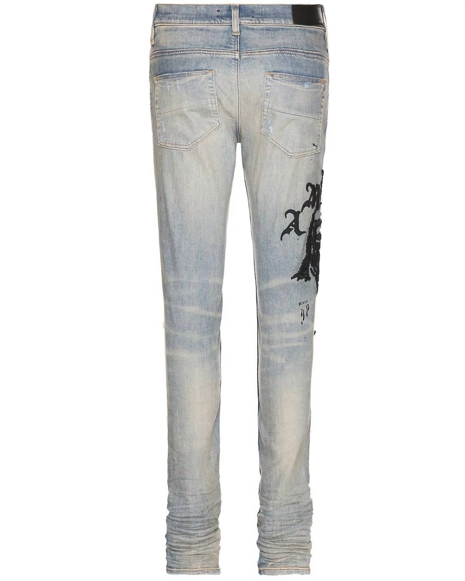 Amiri Wes Lang Reaper Logo Jeans in clay indigo - men's jeans - alternate view