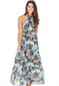 Jade Halter dress in toucan jungle - women's dress - alternate view