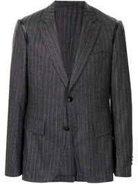 Salvatore Ferragamo - Pinstripe Leather-trim Suit Jacket