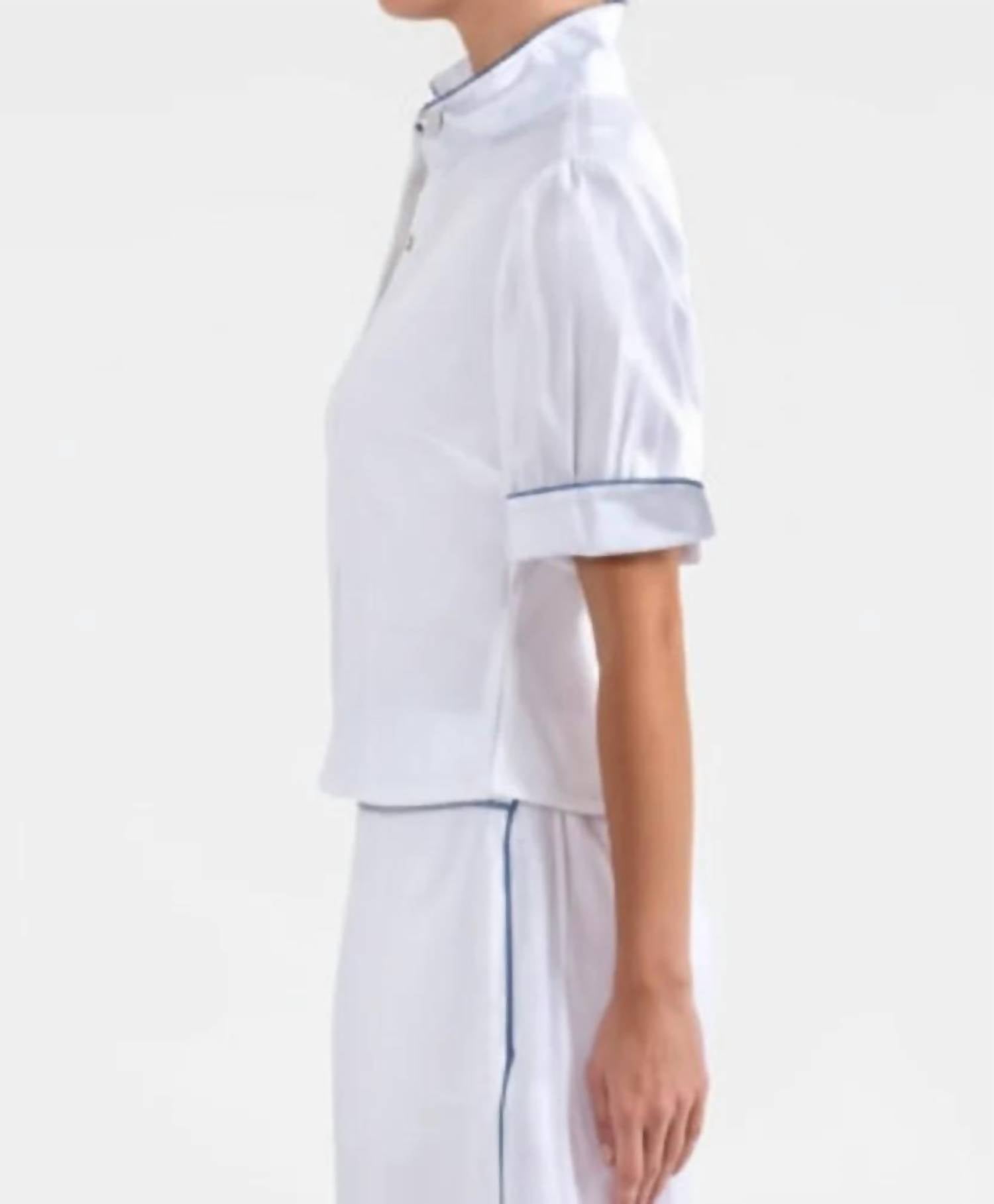 Gretchen Scott - Short Sleeve Piping Boyfriend Shirt