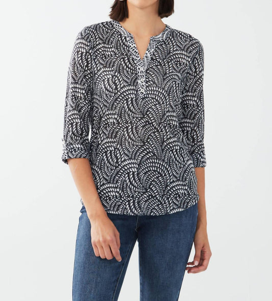 Fdj - Henley Printed Top