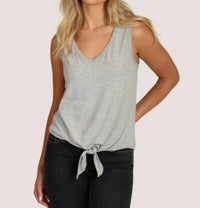 Dylan - Deep V Sleeveless Tie Top