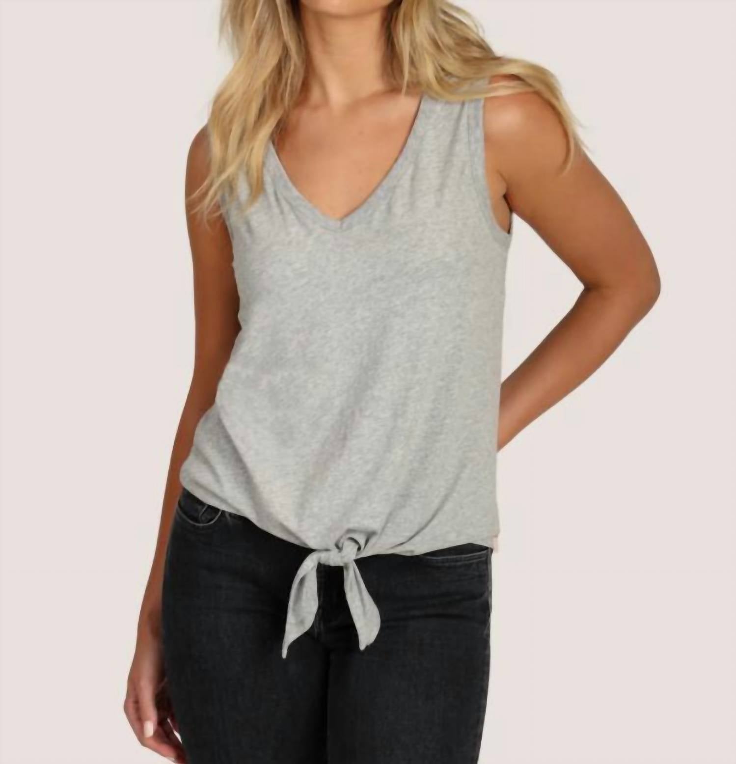 Dylan - Deep V Sleeveless Tie Top