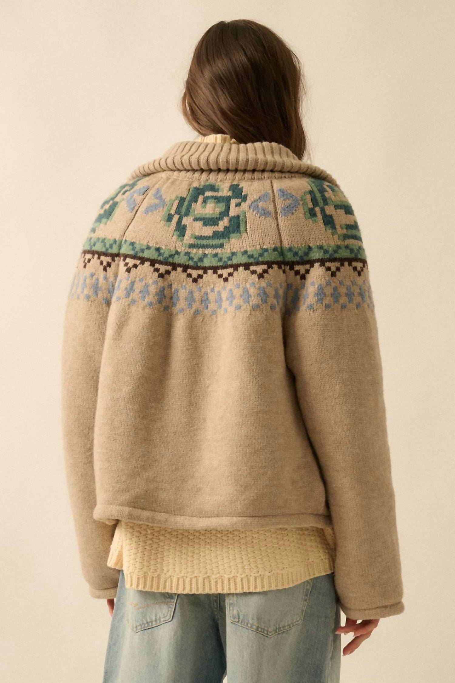 Promesa - Fair Isle Sweater Jacket