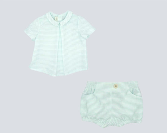Fina Ejerique - Girl's Triped Collared Baby Top