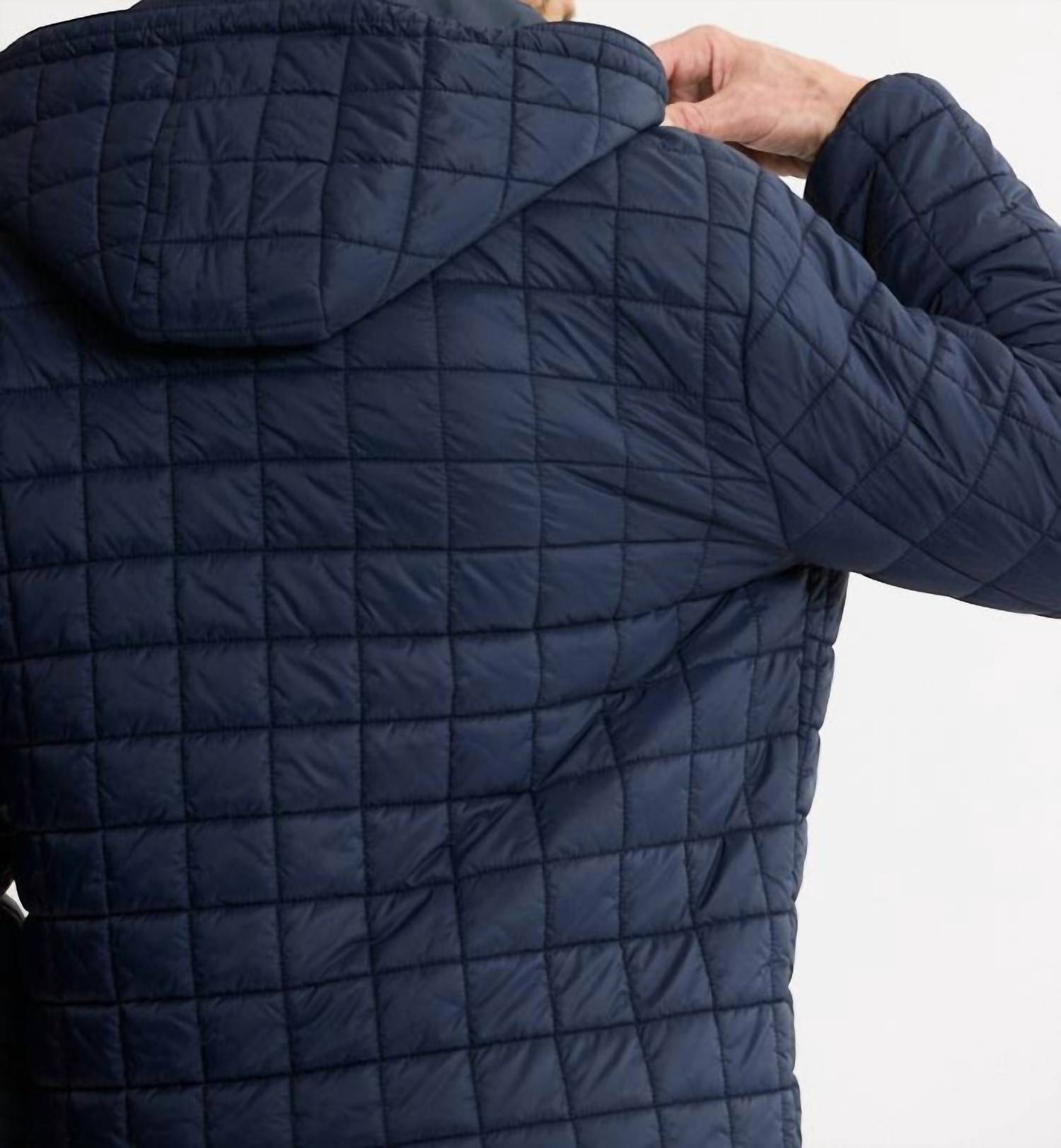 JACHS NEW YORK Light Quilted Hooded Puffer Jacket in navy - men's jacket - view 6