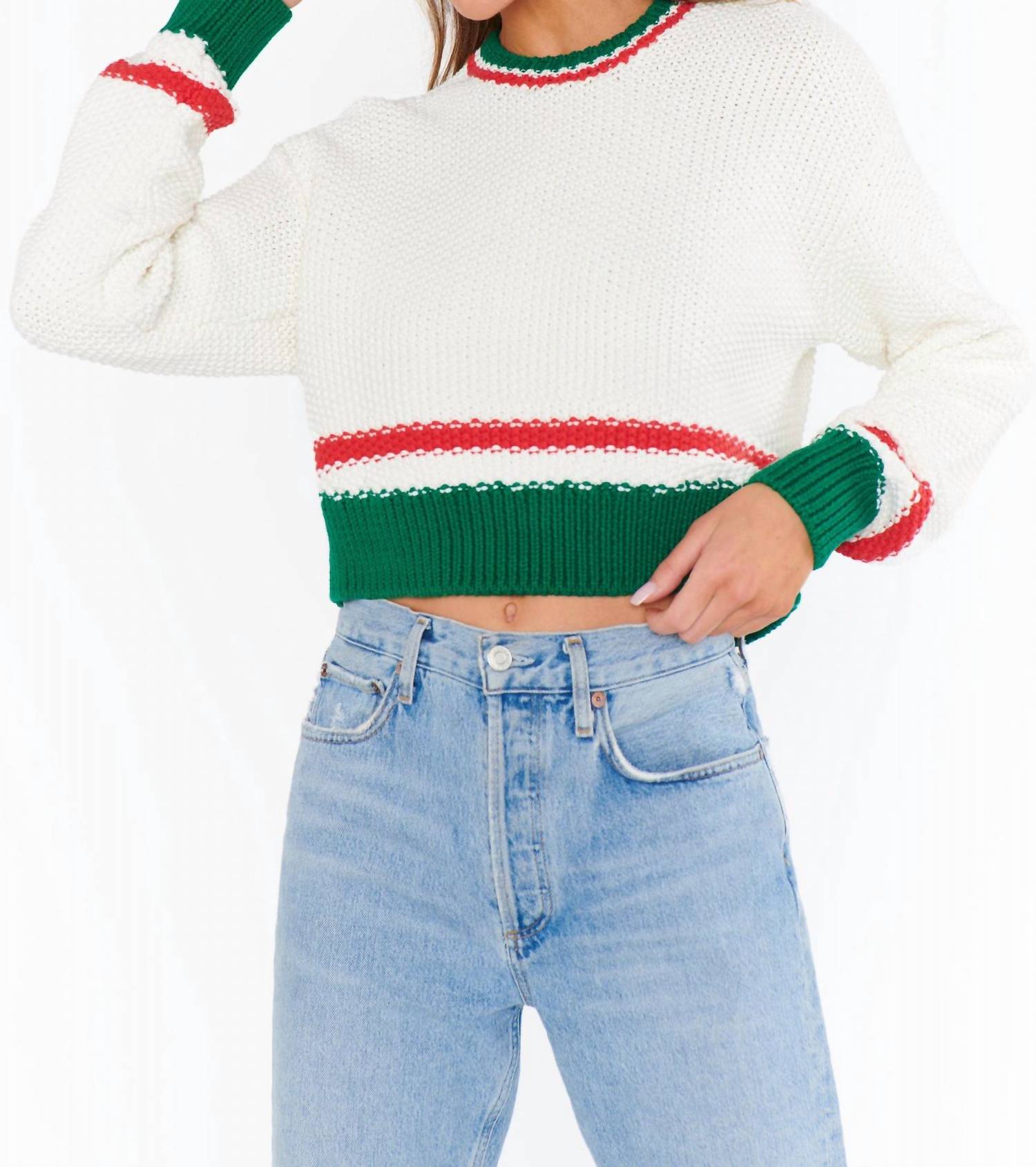 Show Me Your Mumu - Women's Only One Stripe Knit Sweater