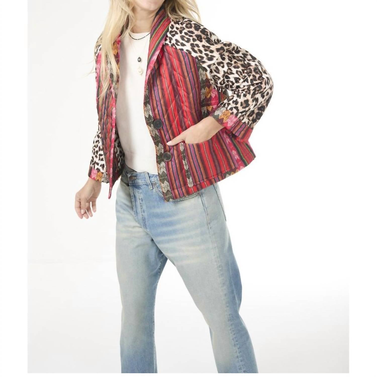 LA PRESTIC OUISTON Mini Mela Jacket in mix mexico - women's jacket - alternate view